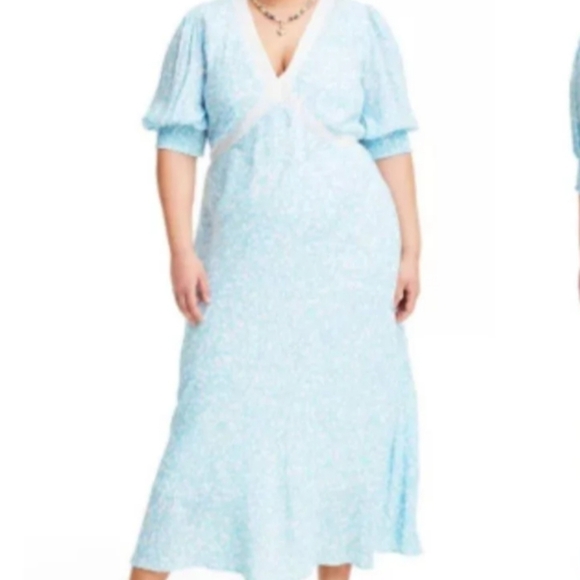 Rixo x Target Blue Maxi Dress Prairie Floral - Picture 1 of 4